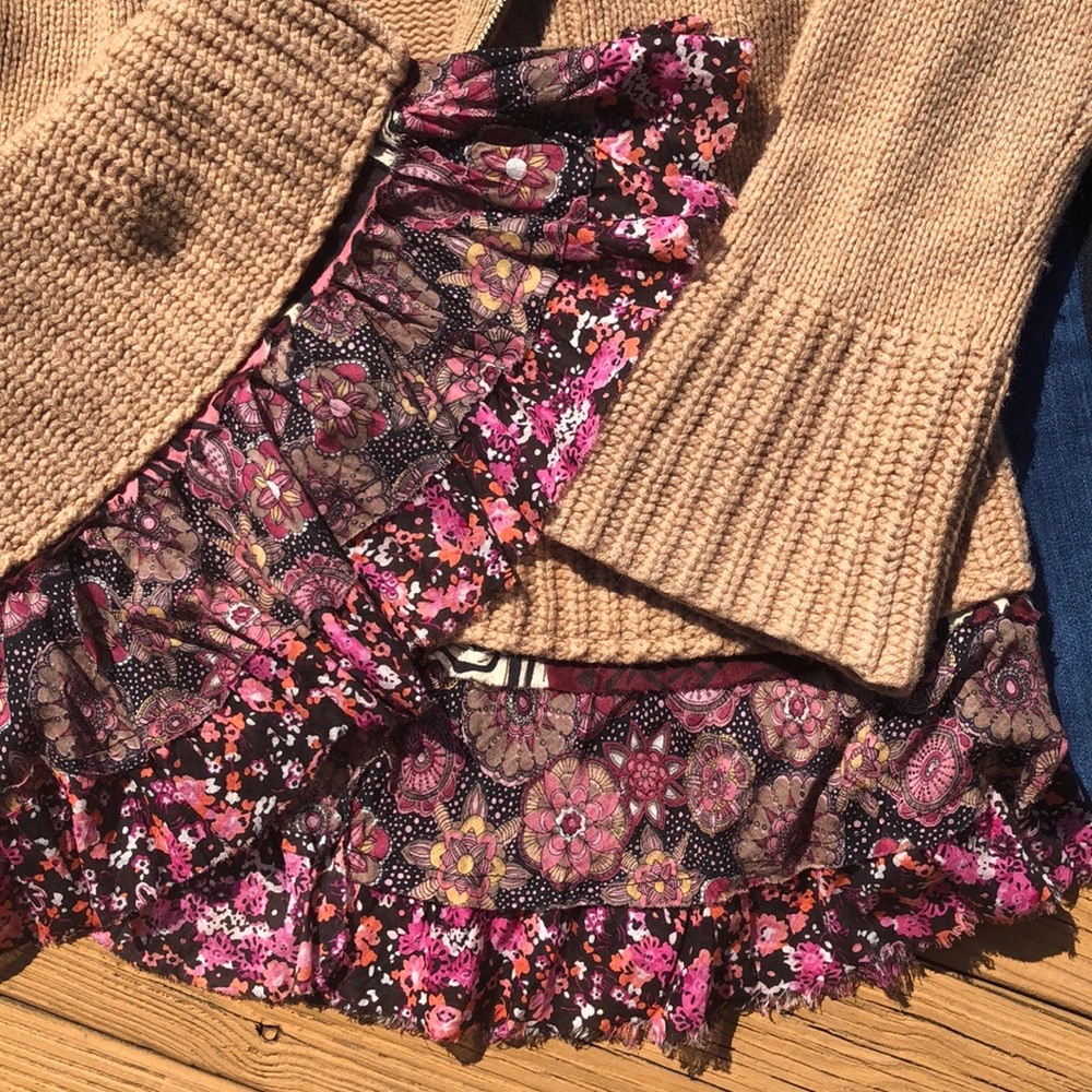 J Crew Upcycled Zip Up Wool Sweater Sz S/M - Picture 2 of 8